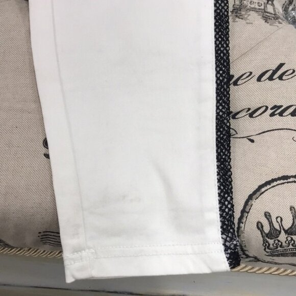 HUE High Waist Mesh Tuxedo Stripe Denim Leggings - Picture 3 of 10